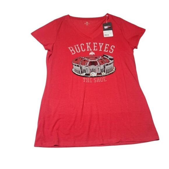 Ohio State Buckeyes T-Shirt Women's Size XL Campus Collection Red Short Sleeve N - Picture 1 of 9